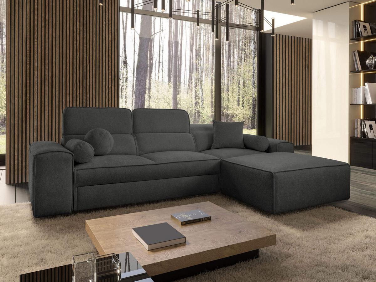 ECKSCHLAFSOFA Vito I, Seite: Rechts - Anthrazit, Holz/Textil (276/187cm) - MIRJAN24