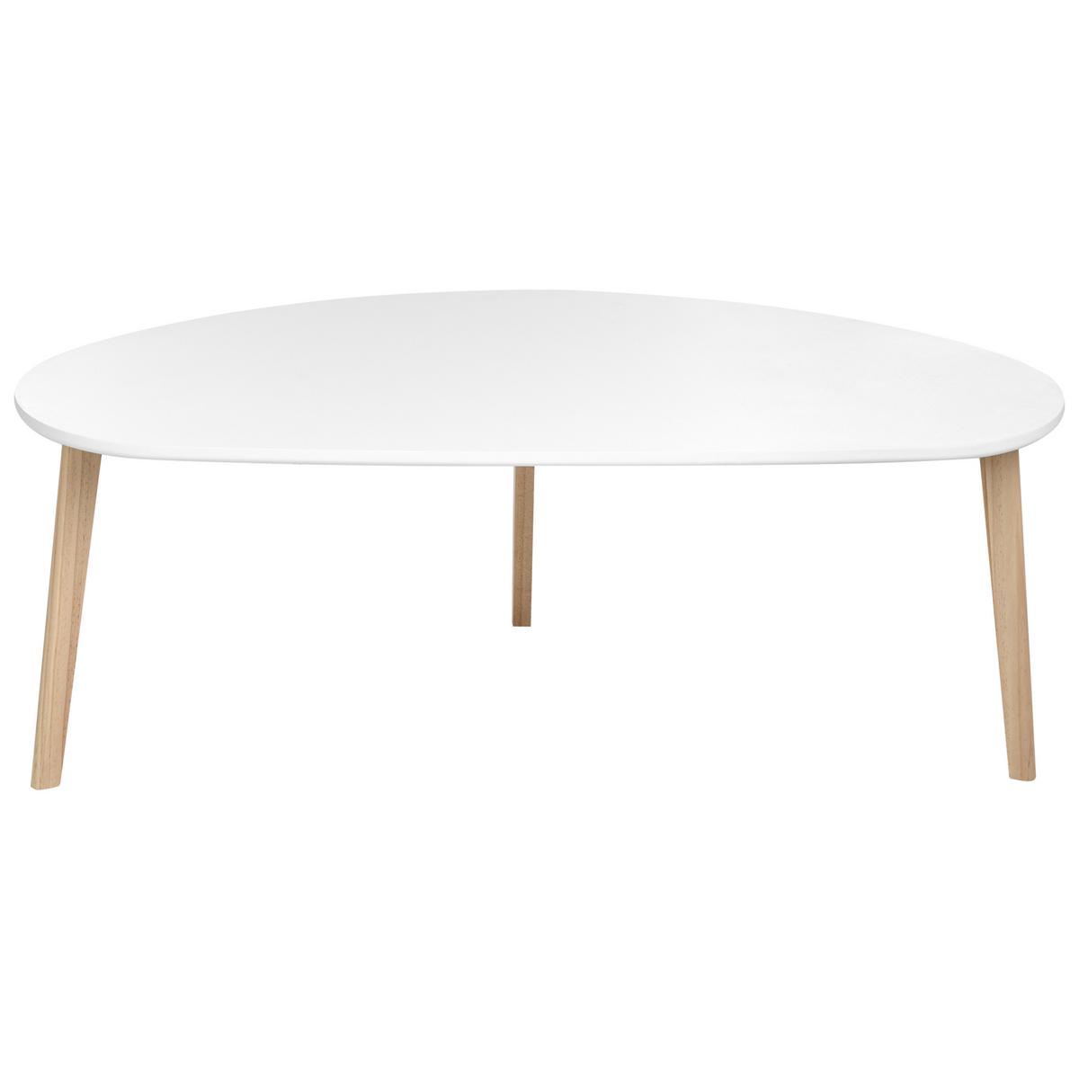 COUCHTISCH 2er-Set Weiß - Hellbraun, Holzwerkstoff (120/60/45cm) - Beliani