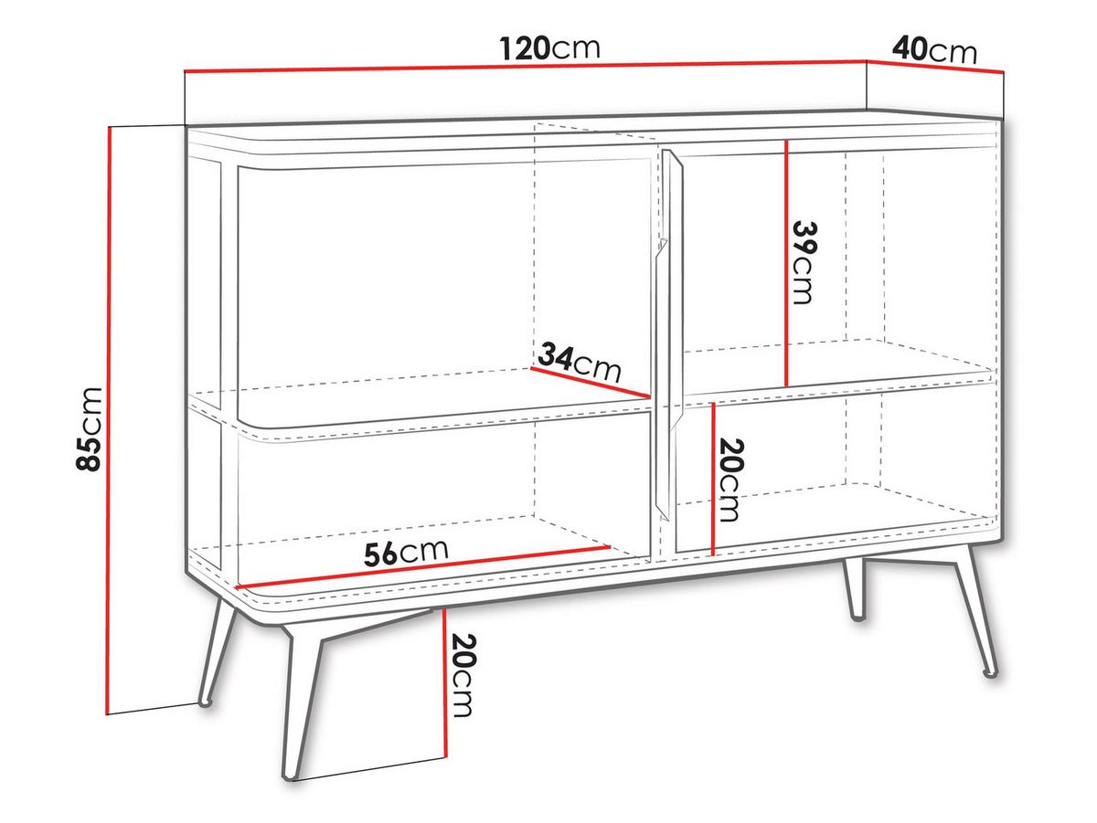 KOMMODE Modera 2 - Kaschmir/Goldfarben, Holzwerkstoff/Metall (120/85/40cm) - MIRJAN24