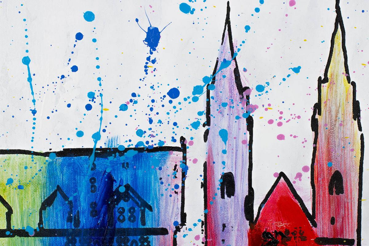 ACRYLBILD HANDGEMALT 120/60 cm - Multicolor/Grau, Holz/Textil (120/60cm) - KUNSTLOFT