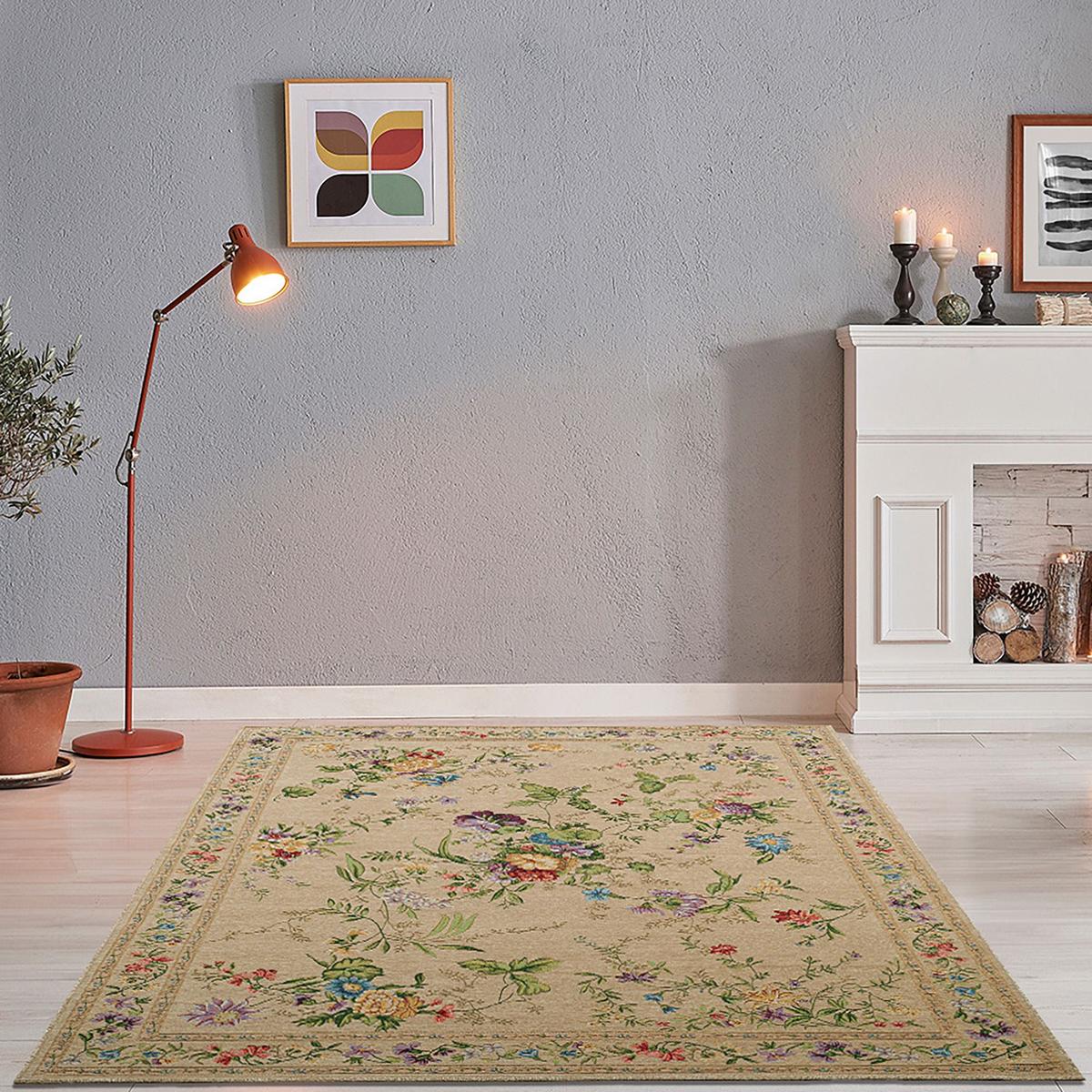 FLACHWEBTEPPICH Flomi 140x200 cm - Beige, Textil (140/200cm) - THEKO