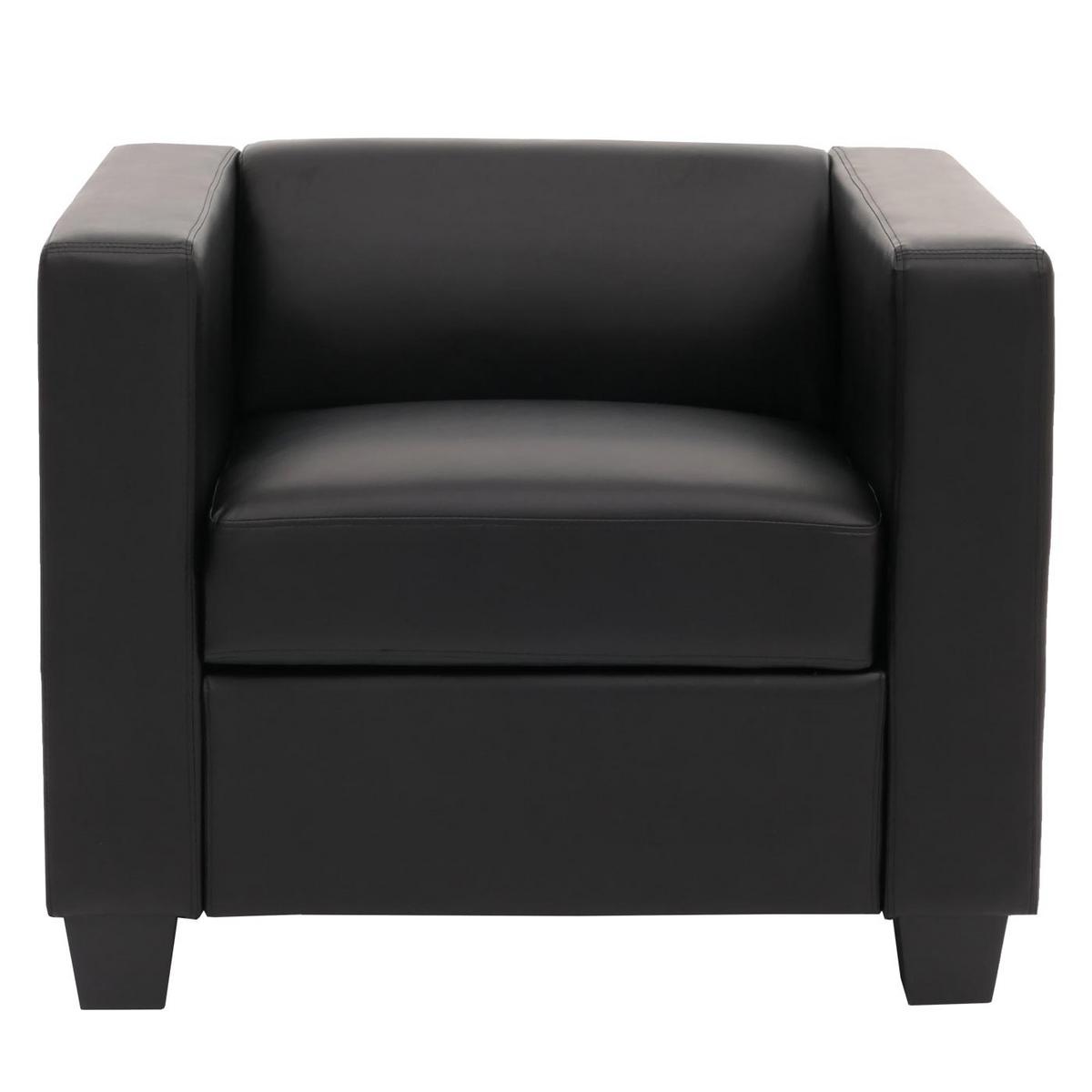 SESSEL LOUNGESESSEL Schwarz - Schwarz, Leder (86/70/75cm) - MCW