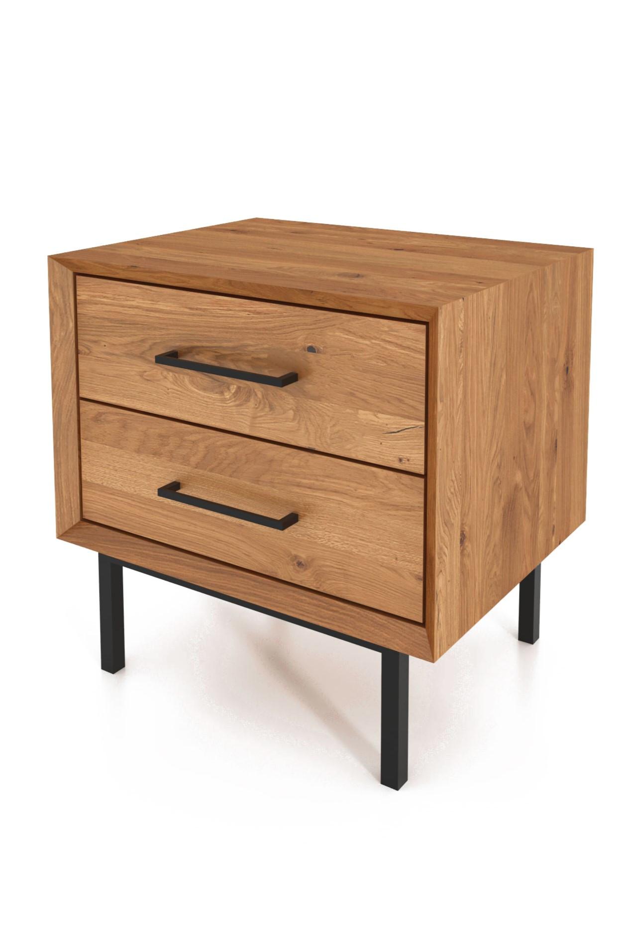 NACHTTISCH LEON Wildeiche - Wildeiche, Holz (51/50/40cm) - byoak