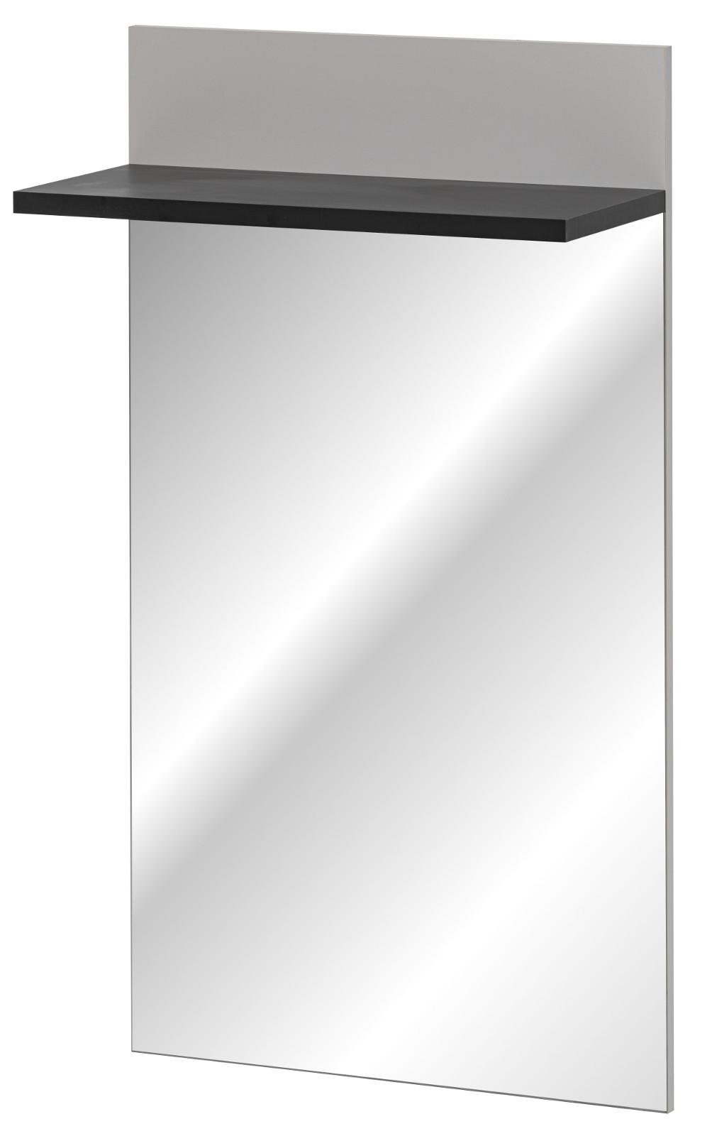 GARDEROBENSPIEGEL Kaschmir, schwarz 60 x 107 cm, Flurspiegel mit Ablage - Kaschmir/Schwarz, Glas/Holzwerkstoff (60/107/28cm) - Inn.Furn