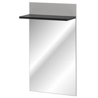 GARDEROBENSPIEGEL Kaschmir, schwarz 60 x 107 cm, Flurspiegel mit Ablage - Kaschmir/Schwarz, Glas/Holzwerkstoff (60/107/28cm) - Inn.Furn