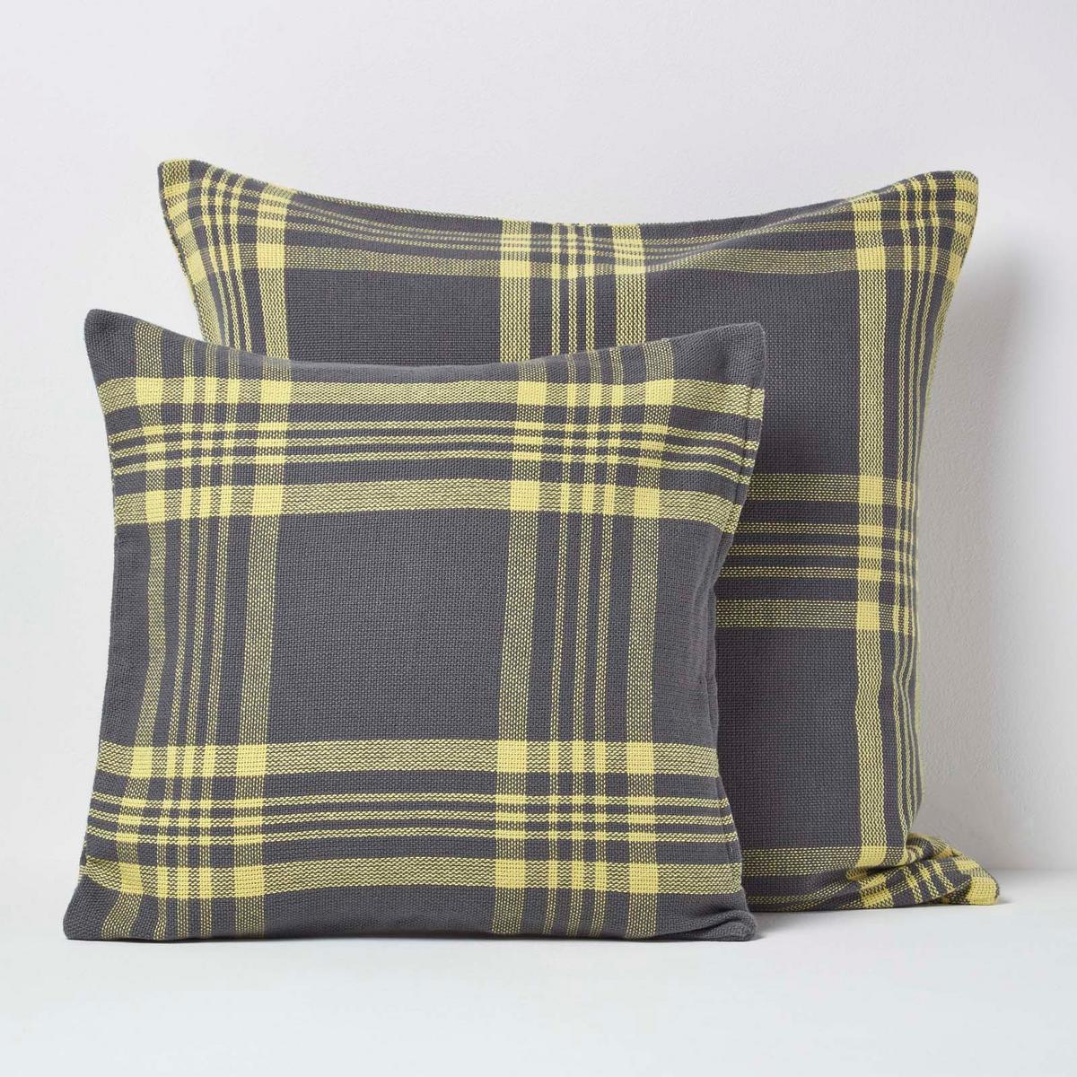KISSENHÜLLE Schottenkaro 45/45 cm - Grau, Textil (45/45cm) - Homescapes