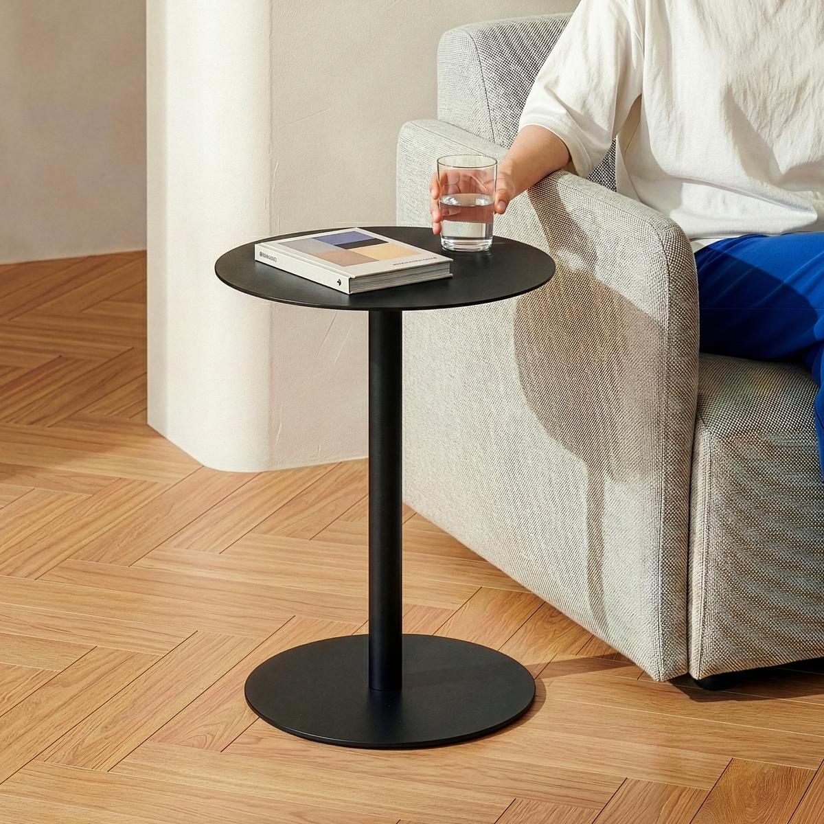 BEISTELLTISCH Nastätten - Schwarz, Metall (40/40/50cm) - [en.casa]