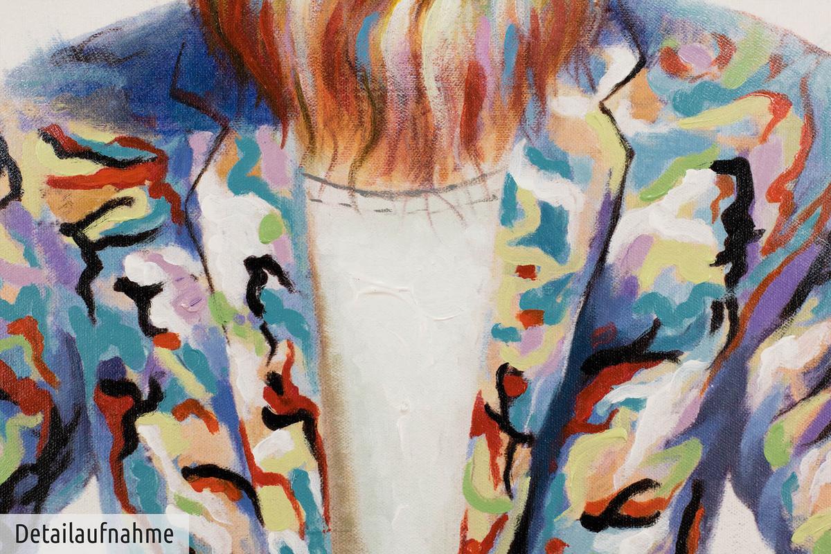ACRYLBILD HANDGEMALT 60/90 cm - Blau/Gelb, Holz/Textil (60/90cm) - KUNSTLOFT