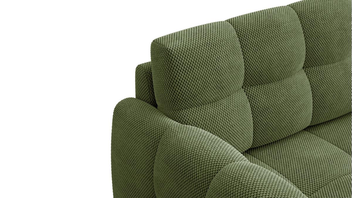 SOFA MELLOW 2-Sitzer, olive - Schwarz/Grün, Holz/Textil (153/87/98cm) - Wozimo