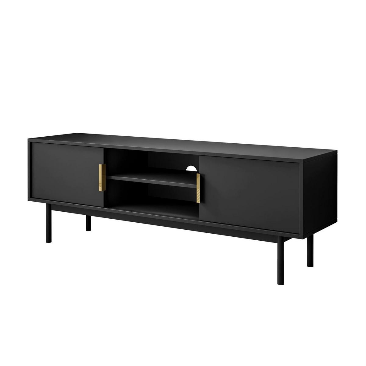 TV-ELEMENT MIRACLE zweitrürig Schwarz - Schwarz, Holzwerkstoff (154/53/39cm) - Lookway