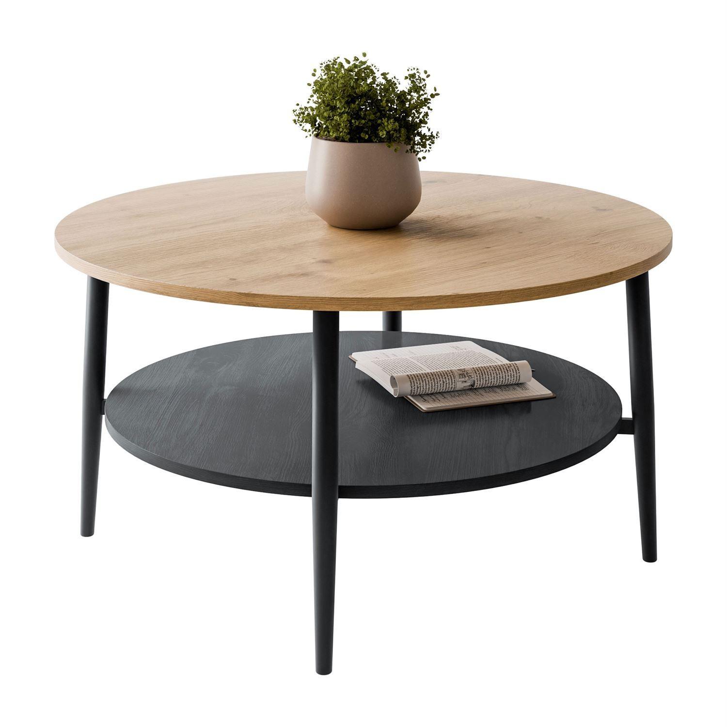 COUCHTISCH NORDIC mit schwarzen Beinen - Schwarz, Metall (80/80/45cm) - Lookway