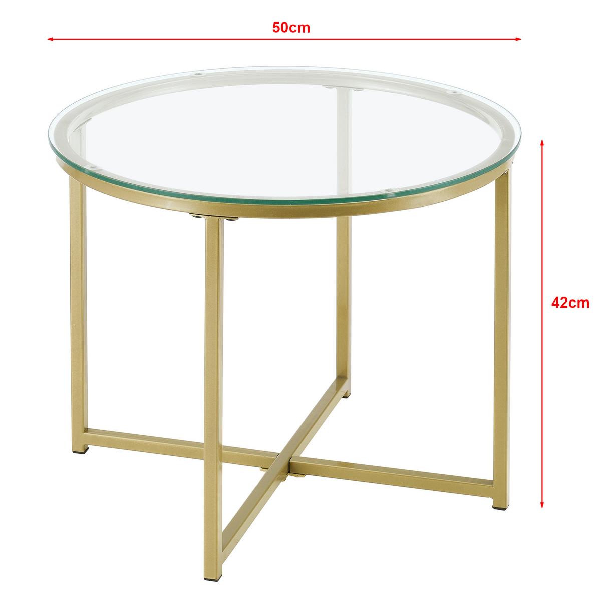 BEISTELLTISCH Alavieska - Goldfarben, Metall (50/50/42cm) - [en.casa]