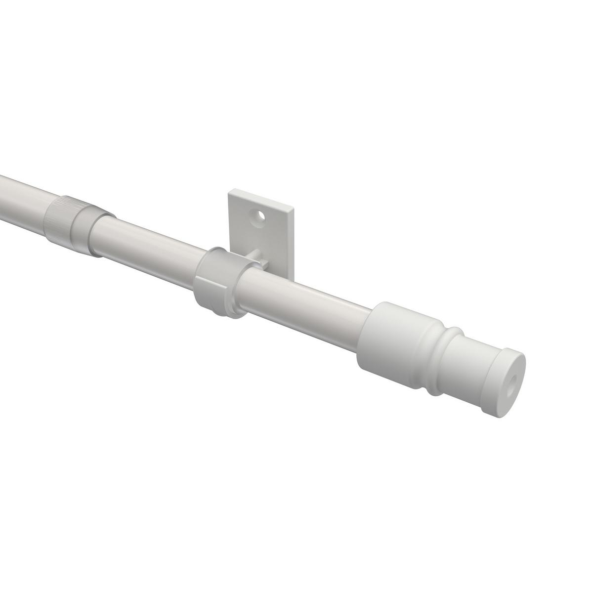 SCHEIBENSTANGE / CAFÉHAUSSTANGE Sora 85-135 cm, 12 / 10 mm Ø, Weiß - Weiß, Kunststoff/Metall (3.5/3.2/135cm) - INTERDECO