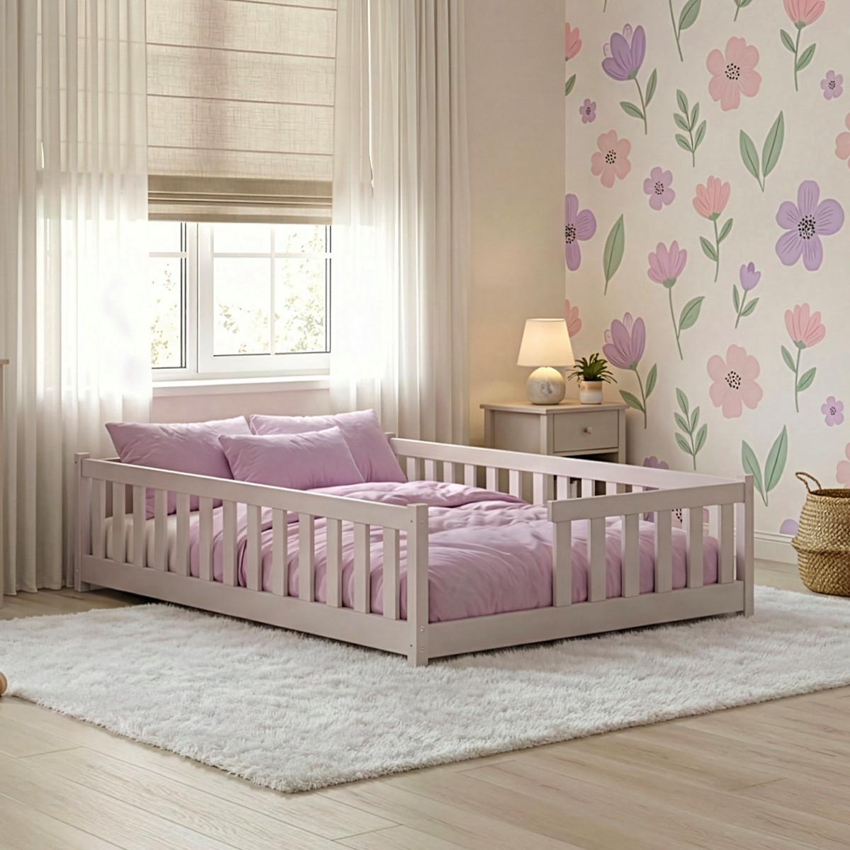BETT 140/200 Théa Kaschmir - Beige, Holz (140/200cm) - Petits-meubles
