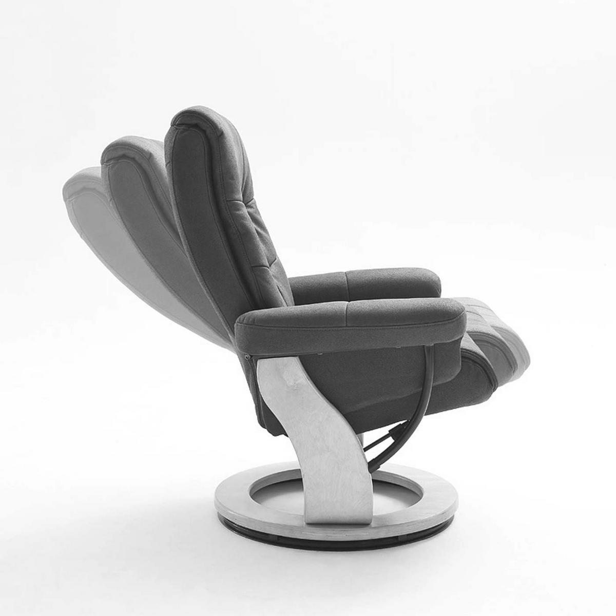 RELAXSESSEL MIT HOCKER Schwarz, Braun - Schwarz/Braun, Textil (81/105/92cm) - MCA