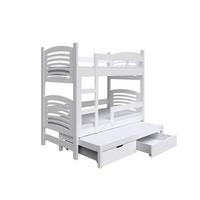 ETAGENBETT OHANA mit Bettkasten 75x160 cm Weiß - Weiß, Holz (75/160cm) - MASSENO