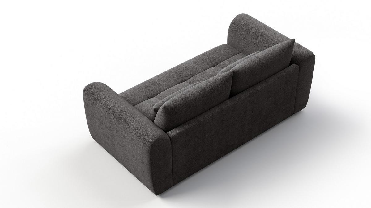 SOFA SORENO 3-Sitzer, dunkelgrau - Dunkelgrau/Schwarz, Holz/Textil (214/94/114cm) - Wozimo
