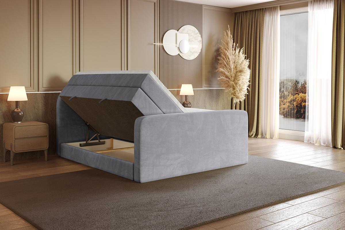 BOXSPRINGBETT mit Matratze und Lattenrost - NOX-Z KING-200x200 - Grau Monolith - Grau, Holzwerkstoff (200/200cm) - ALTDECOR