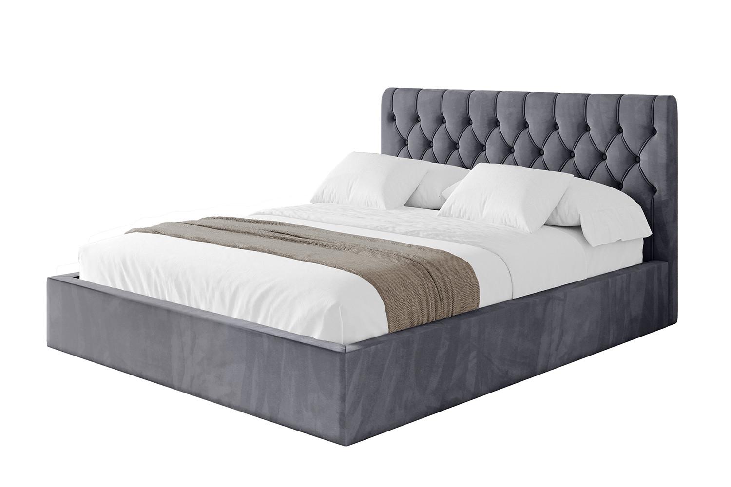 POLSTERBETT mit Bettkasten und Lattenrost, Bett mit Matratze H3/H4 - RENO 180x200 Dunkelgrau - Dunkelgrau, Holzwerkstoff/Textil (180/200cm) - ALTDECOR