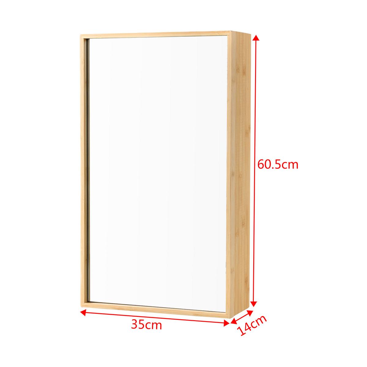 SPIEGELSCHRANK Ikorfat - Naturfarben, Holz (35/60.5/14cm) - [en.casa]