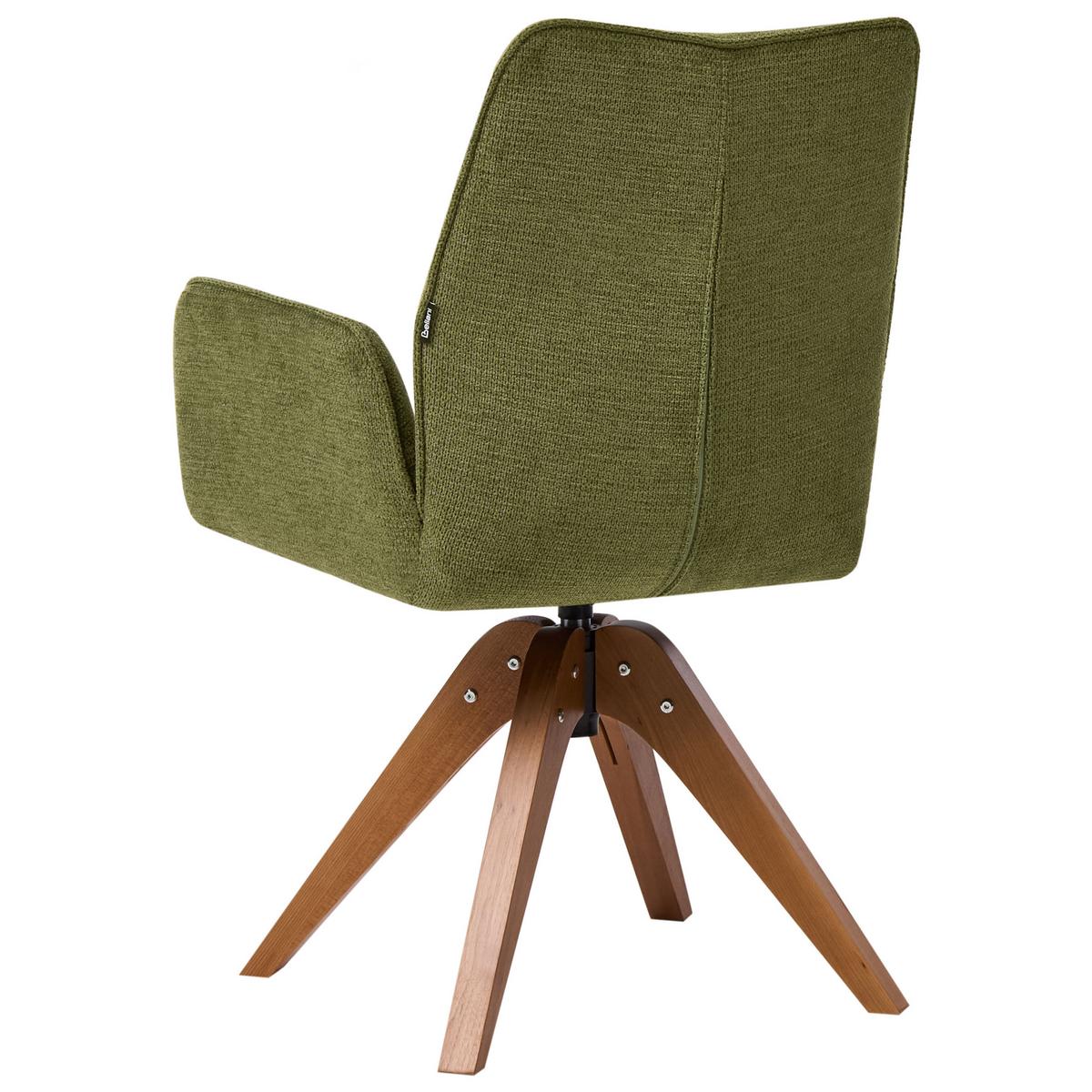 ESSZIMMERSTUHL drehbar Kunstleinen Grün Mokena - Grün, Textil (58/90/66cm) - Beliani