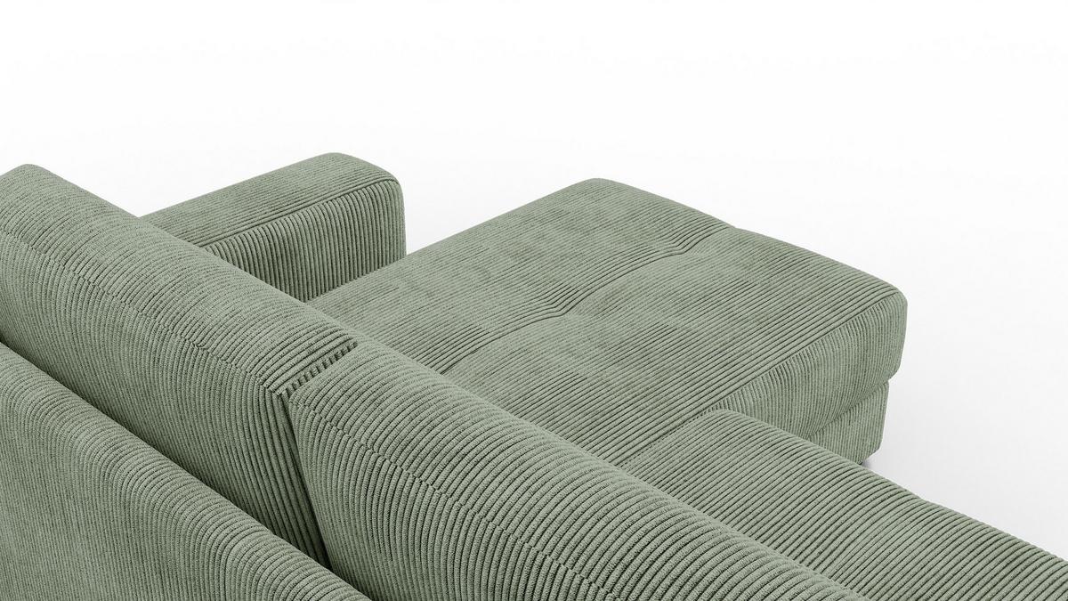 ECKSOFA OLI 4-Sitzer rechts, salbeigrün - Salbeigrün, Holz/Textil (295/172cm) - Wozimo