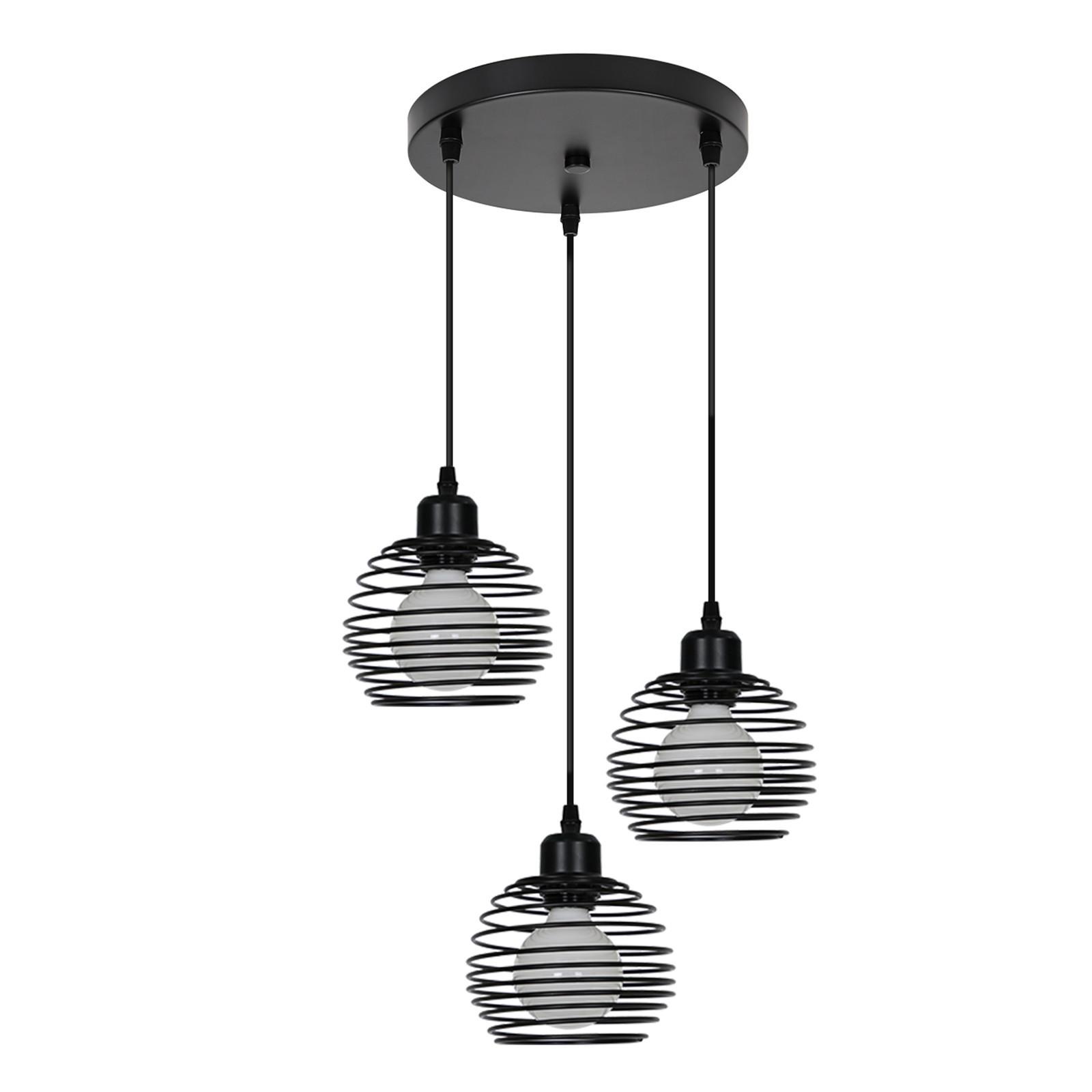 PENDELLEUCHTE Walburga 3-flammig 30/24/139 cm - Schwarz, Metall (30/24/139cm) - Nettlife