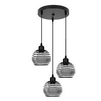 PENDELLEUCHTE Walburga 3-flammig 30/24/139 cm - Schwarz, Metall (30/24/139cm) - Nettlife