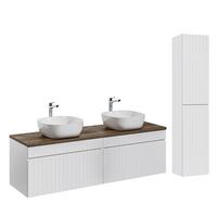 BADMÖBEL 160cm Zelie 2er-Set Weiß - Weiß, Holzwerkstoff (160/48/46cm) - Petits-meubles