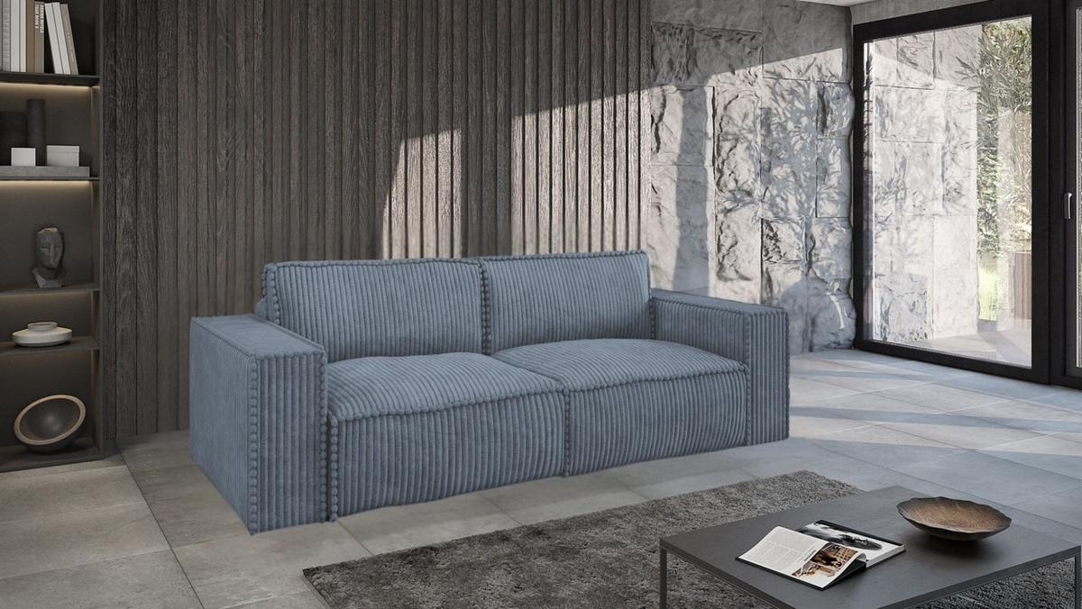 SCHLAFSOFA Vajana - Blau, Holzwerkstoff/Textil (240/86/102cm) - Fun Möbel
