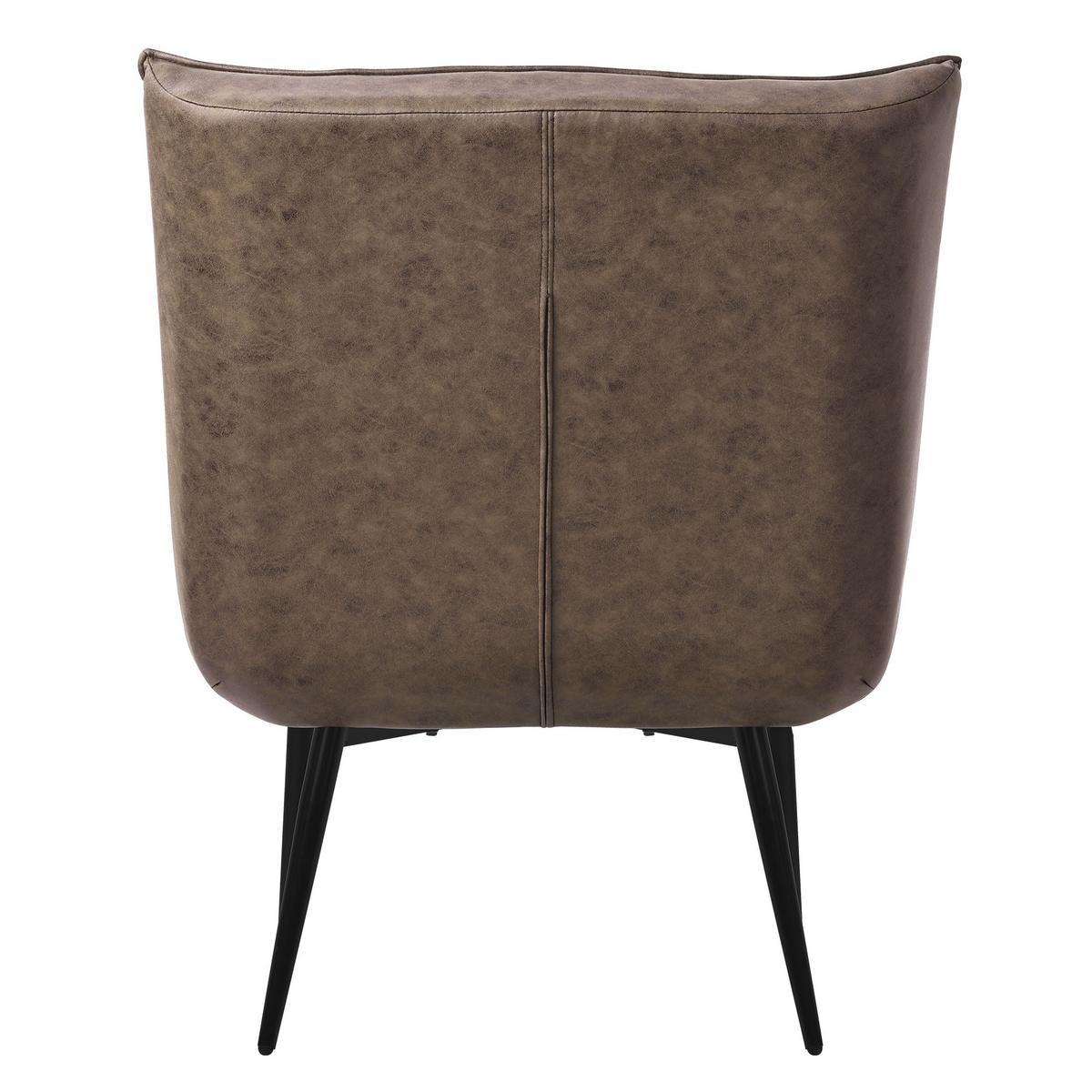 SESSEL Wohnzimmer aus Kunstleder-PU Braun Relaxsessel mit Lendenkissen - Schwarz/Braun, Metall (97/100/79cm) - ML-DESIGN