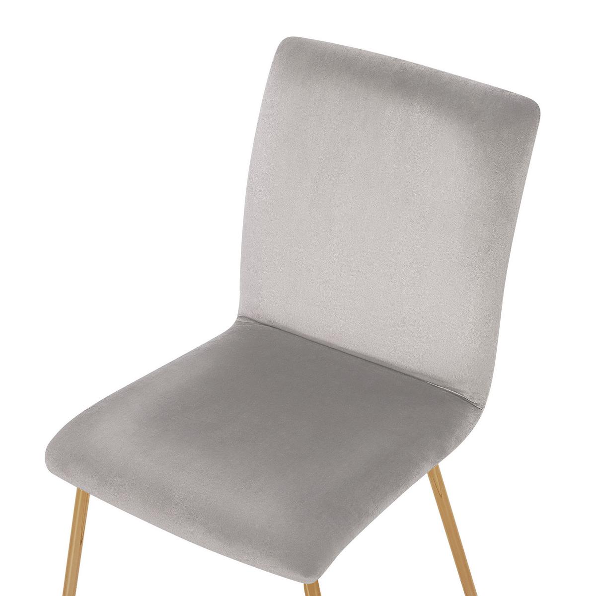ESSZIMMERSTUHL 2er-Set Samtstoff Grau Rubio - Grau, Textil/Metall (47/80/41cm) - Beliani