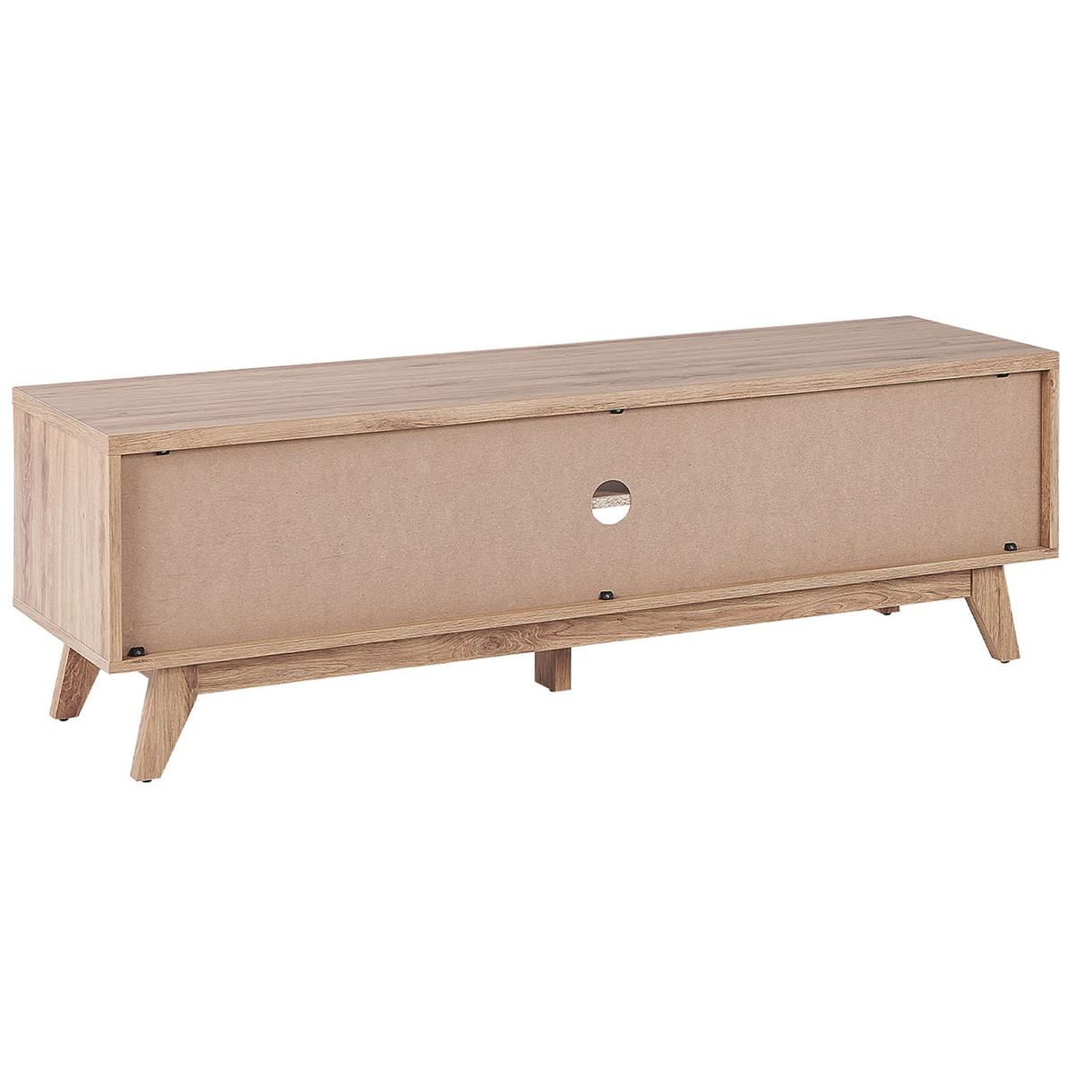 TV-MÖBEL Hellbraun, Schwarz PRESCOT 40/140/45 cm - Hellbraun, Holzwerkstoff (140/45/40cm) - Beliani