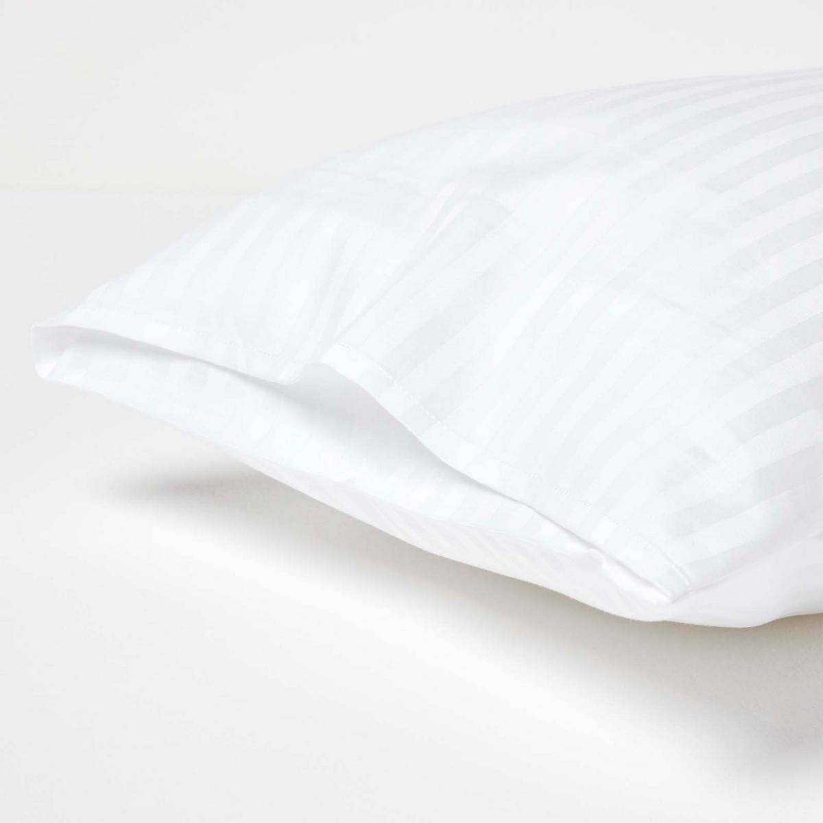 KINDER-KISSENBEZÜGE 2er-Set, Damast-Streifen - Weiß, Textil (40/60cm) - Homescapes