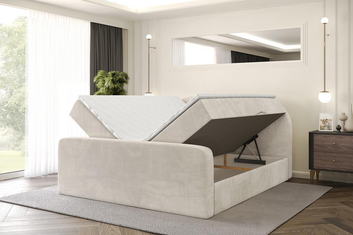 BOXBETT mit Matratze H4 und Lattenrost - NOX-Z - 140x200 - Beige Casablanca - Beige, Holzwerkstoff (140/200cm) - ALTDECOR