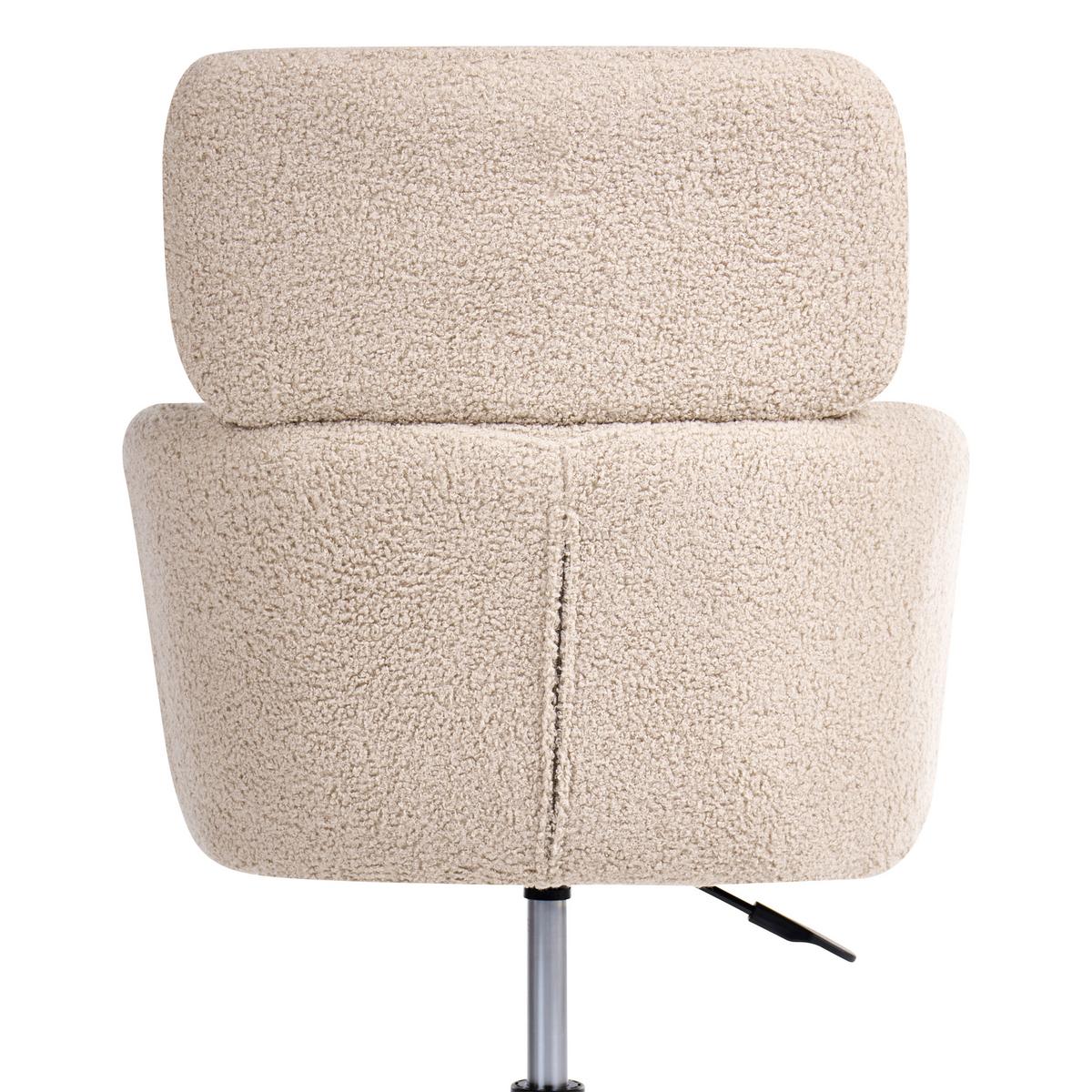 SCHREIBTISCHSTUHL Bouclé Hellbeige Alena - Beige, Textil (60/84/60cm) - Beliani