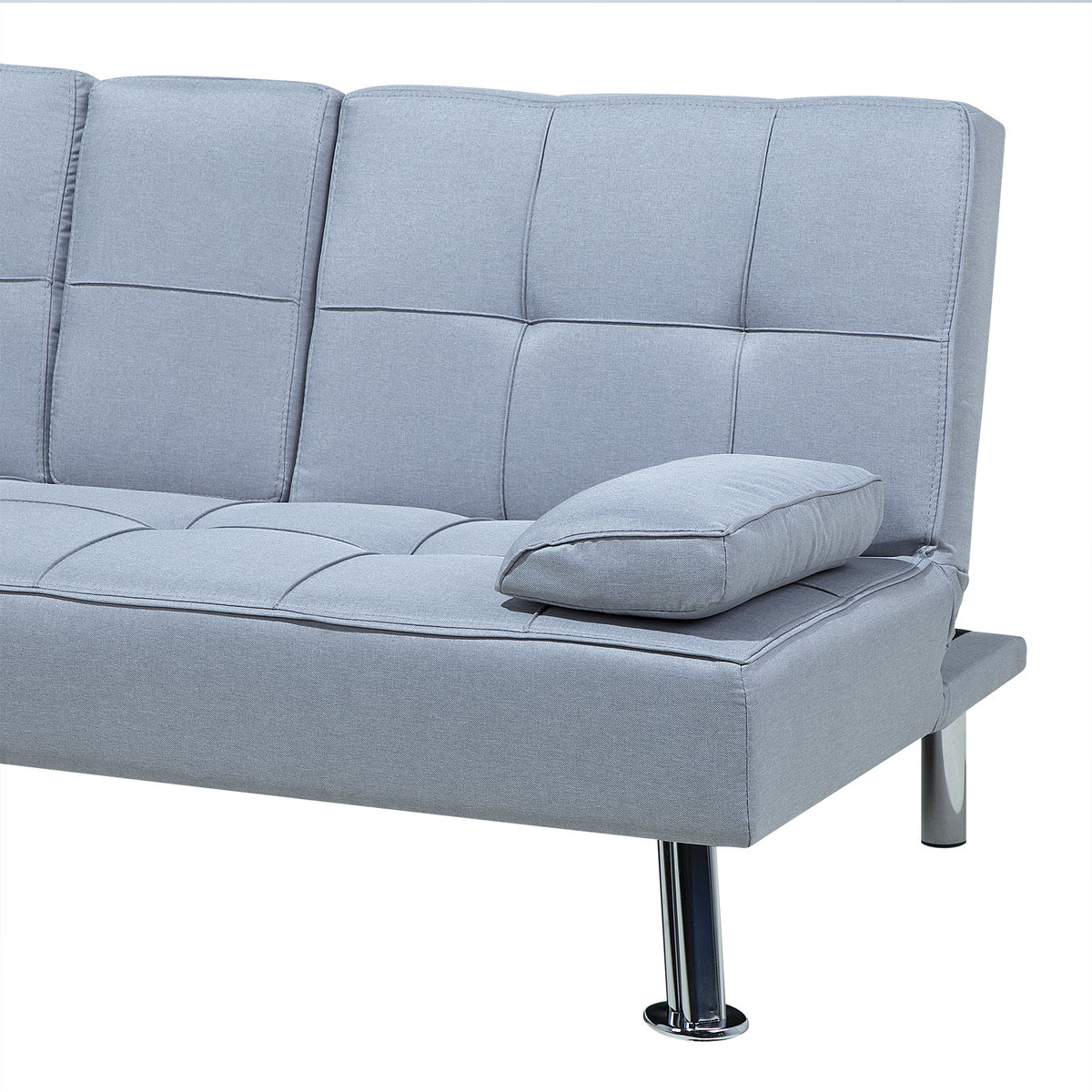 3-SITZER-SCHLAFSOFA Polsterbezug Hellgrau Roxen - Hellgrau, Textil (168/77/81cm) - Beliani