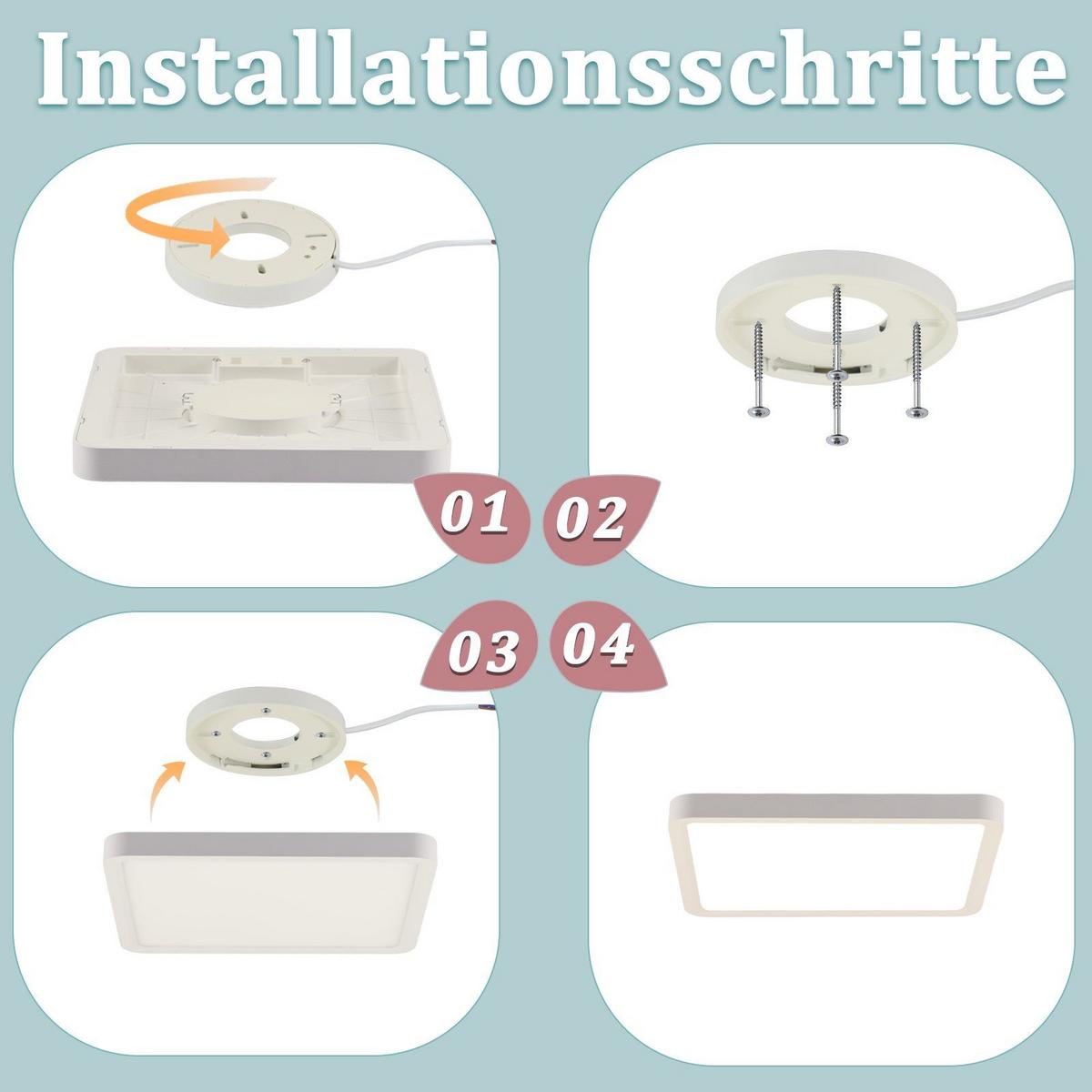LED-DECKENLEUCHTE Jana 23/23/2.5 cm - Weiß, Kunststoff (23/23/2.5cm) - Nettlife