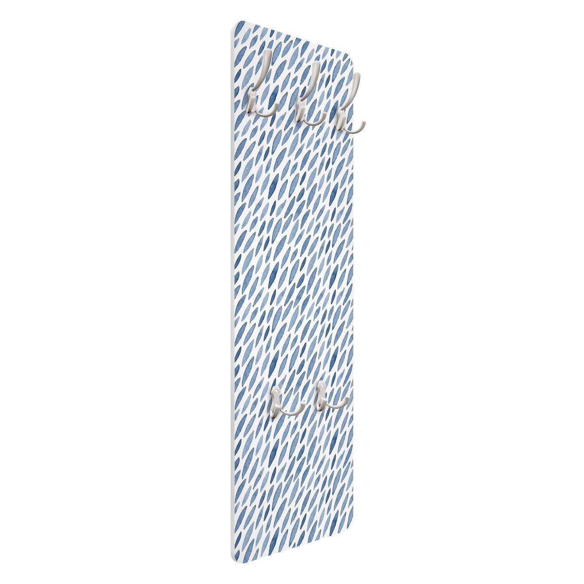 WANDGARDEROBE - Aquarell Regen in Indigo klein und groß 34/105 cm - Blau, Holzwerkstoff (34/105/1.6cm) - Bilderwelten