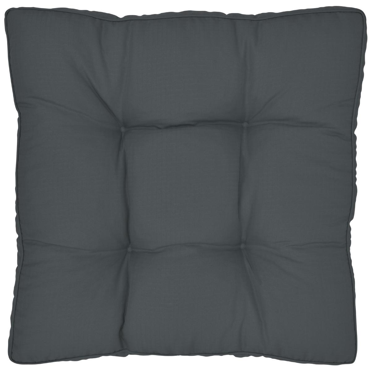 LOUNGEKISSEN Xluna Sitz 60/60/10 cm Graphitgrau - Grau, Textil (60/60/10cm) - Beautissu 