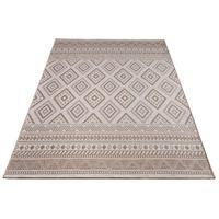 FLACHWEBTEPPICH, mit Rautenmuster, aus Polypropylen, Beige, 133 x 190 cm - Beige, Textil (190/133cm) - KADIMA DESIGN