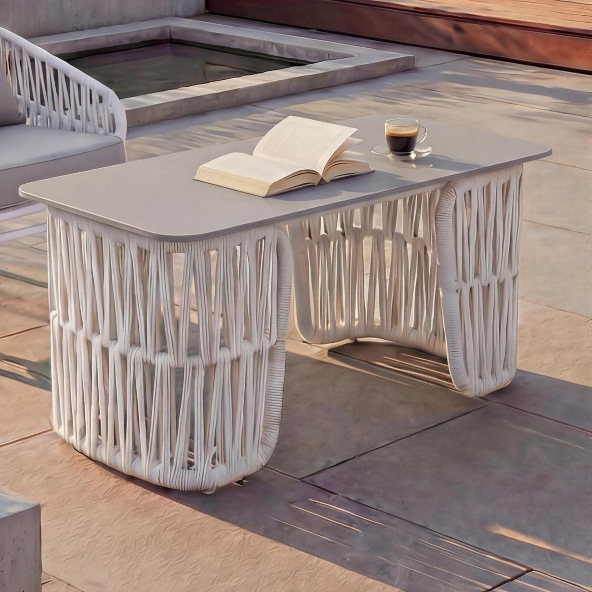LOUNGETISCH eckig Hellgrau, Grau - Hellgrau/Grau, Metall (45/90/43cm) - MCW
