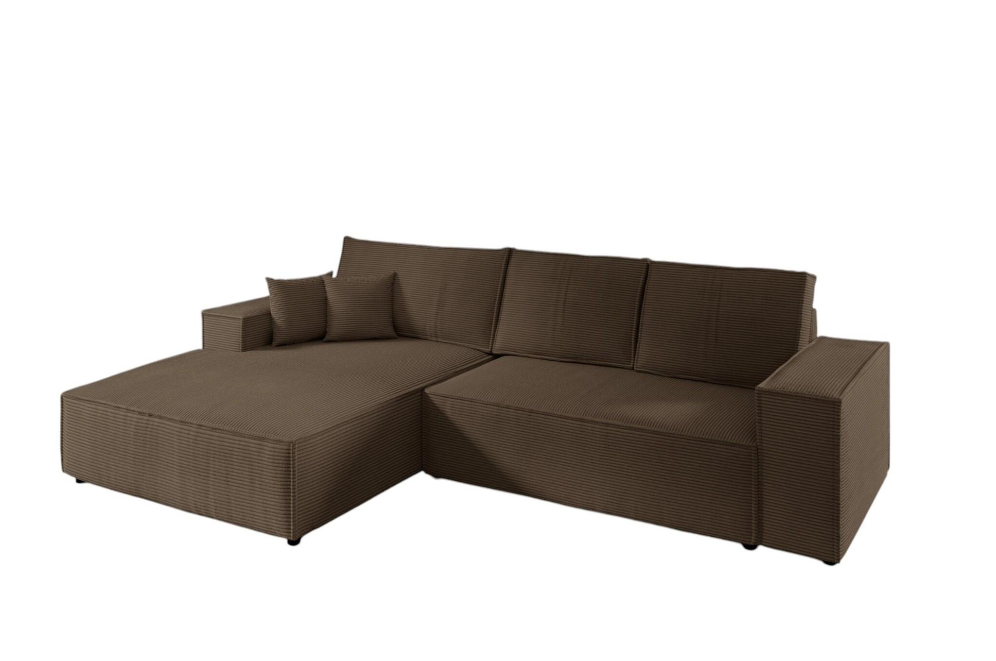 ECKSOFA Corunia In Poso - Braun, Holzwerkstoff/Textil (294/185cm) - Fun Möbel