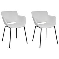 ESSZIMMERSTUHL 2er-Set Stoff Hellgrau Axtel - Hellgrau, Textil (60/81/52cm) - Beliani