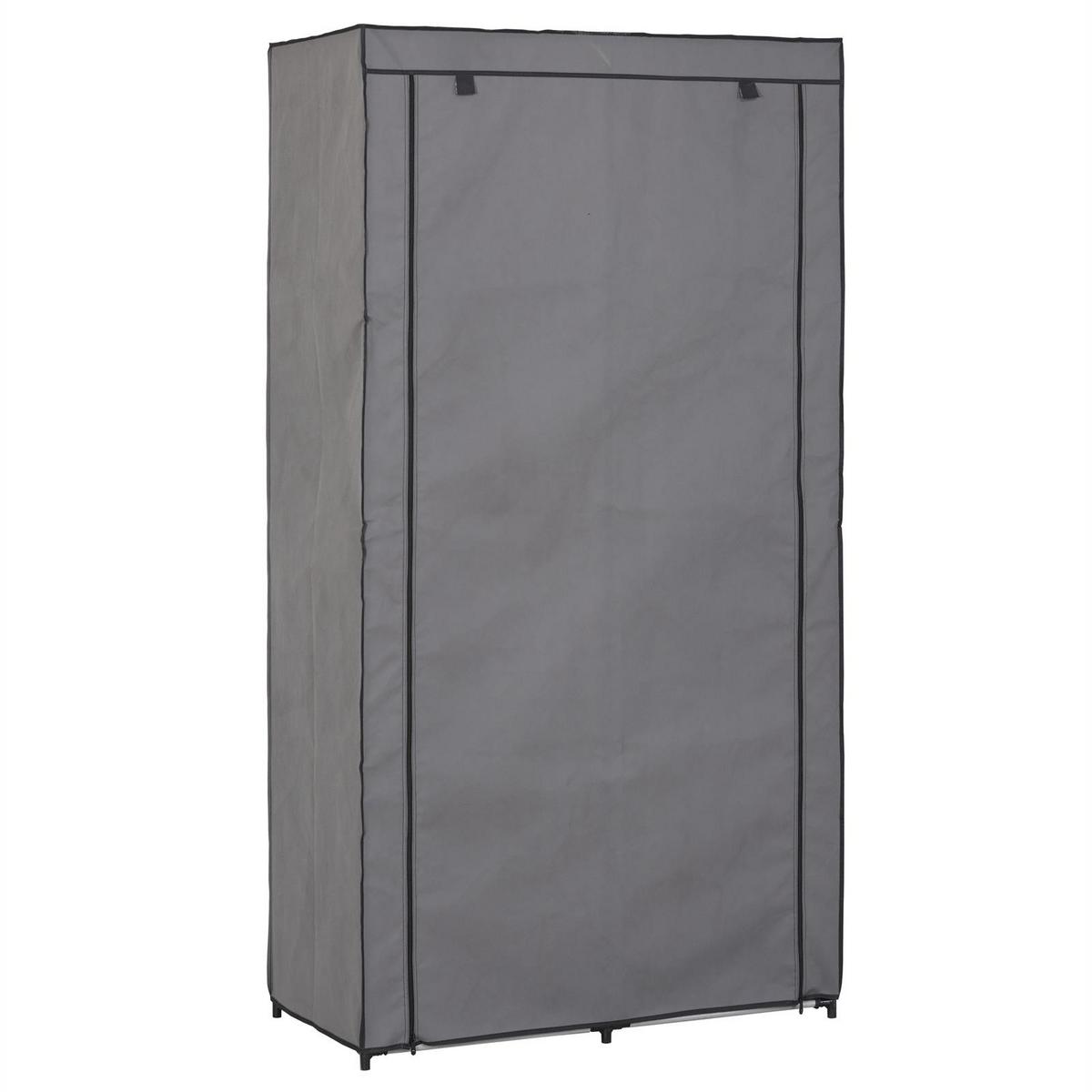 STOFFSCHRANK ADAM - Anthrazit, Textil (89/169/46cm) - IDIMEX