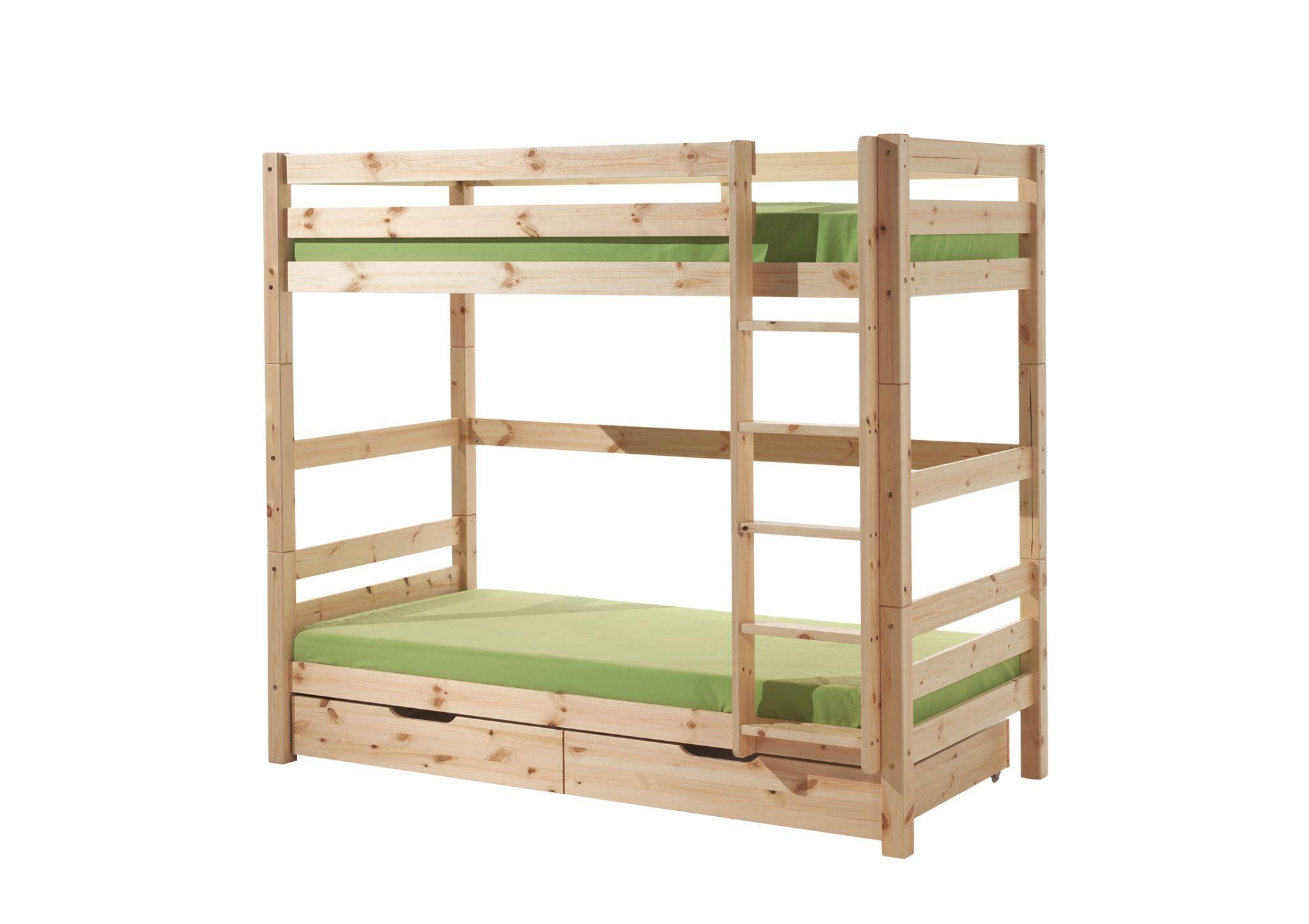 ETAGENBETT Karolina 210x182x105 aus Massivholz in natur - Kieferfarben, Holz (90/200cm) - 58aufmkessel