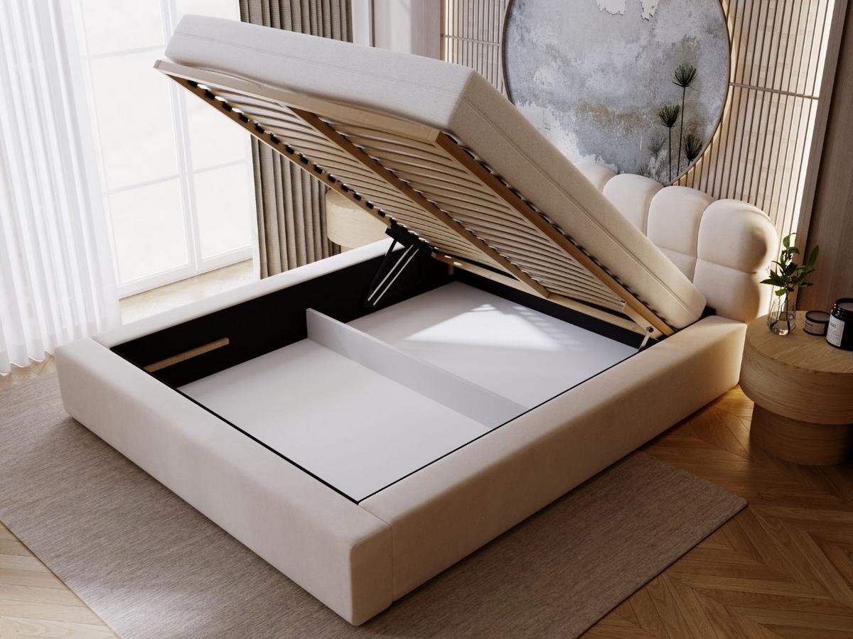 POLSTERBETT Plaza 140x200 Beige - Beige/Naturfarben, Holz/Kunststoff (140/200cm) - Graingold
