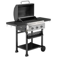GASGRILL Edelstahl Metall Schwarz - Schwarz, Metall (57/102/123cm) - Outsunny