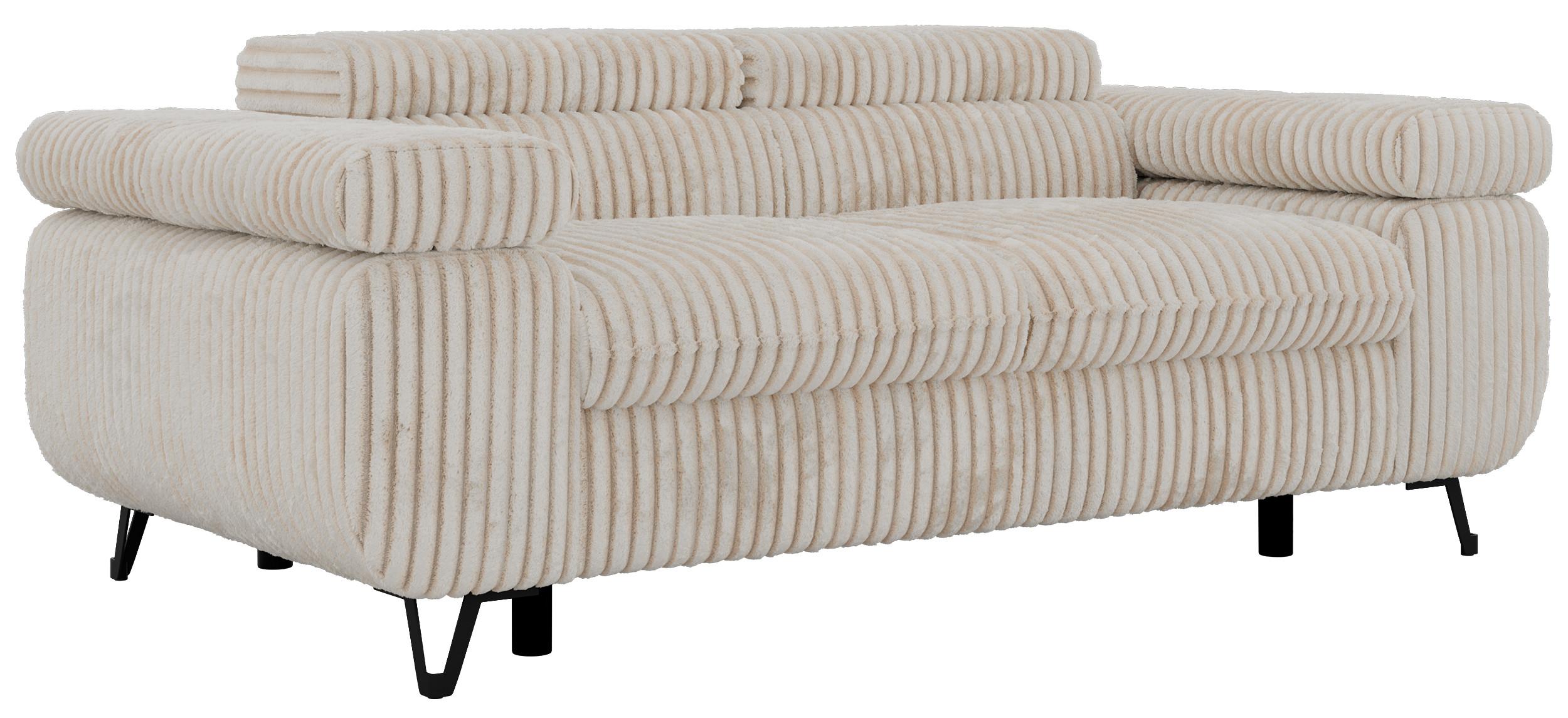 2-SITZER SOFA PETER - Beige Cord - Beige/Creme, Textil/Metall (200/76/99cm) - MKS