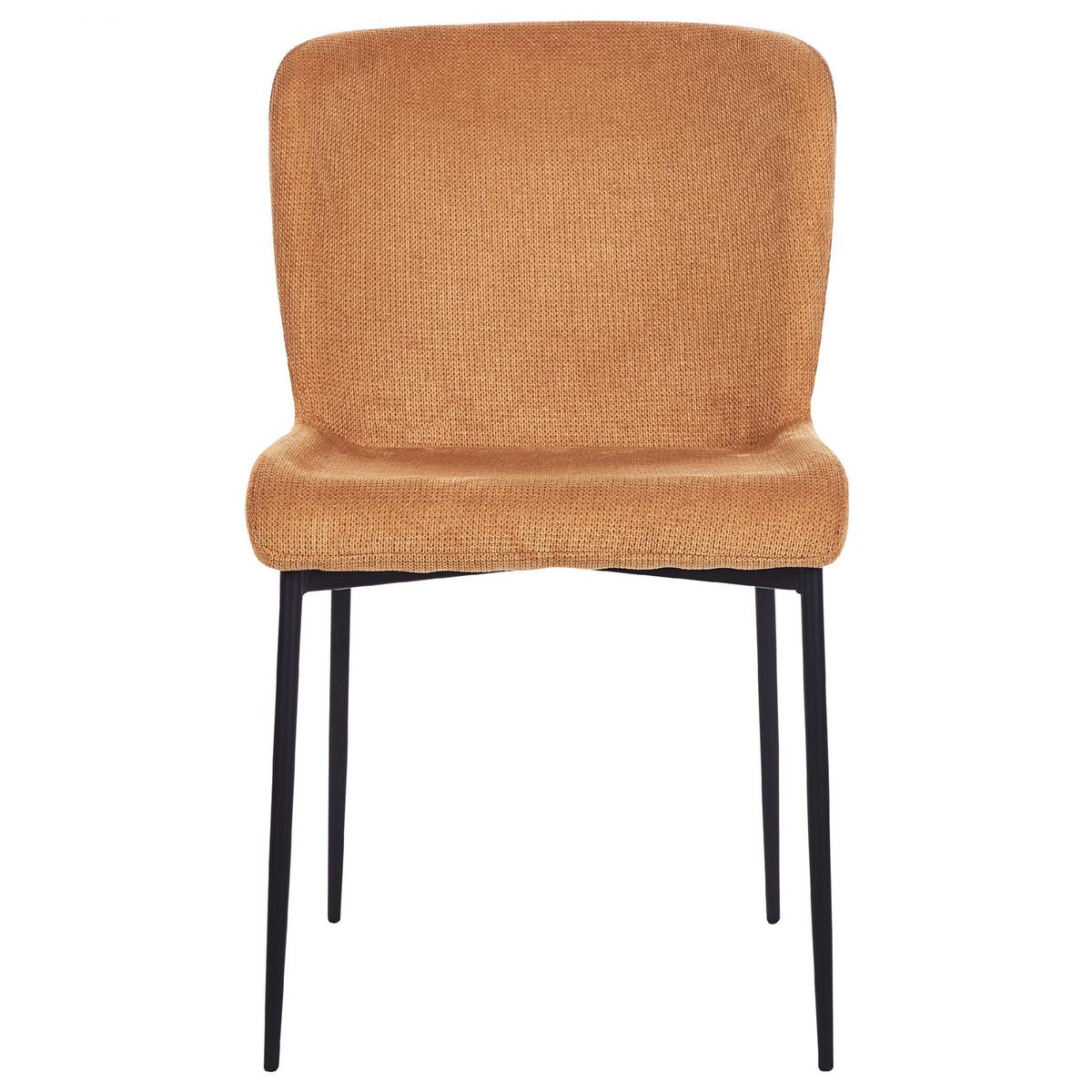 ESSZIMMERSTUHL 2er-Set Polsterbezug Orange Ada - Orange, Textil/Metall (49/82/48cm) - Beliani